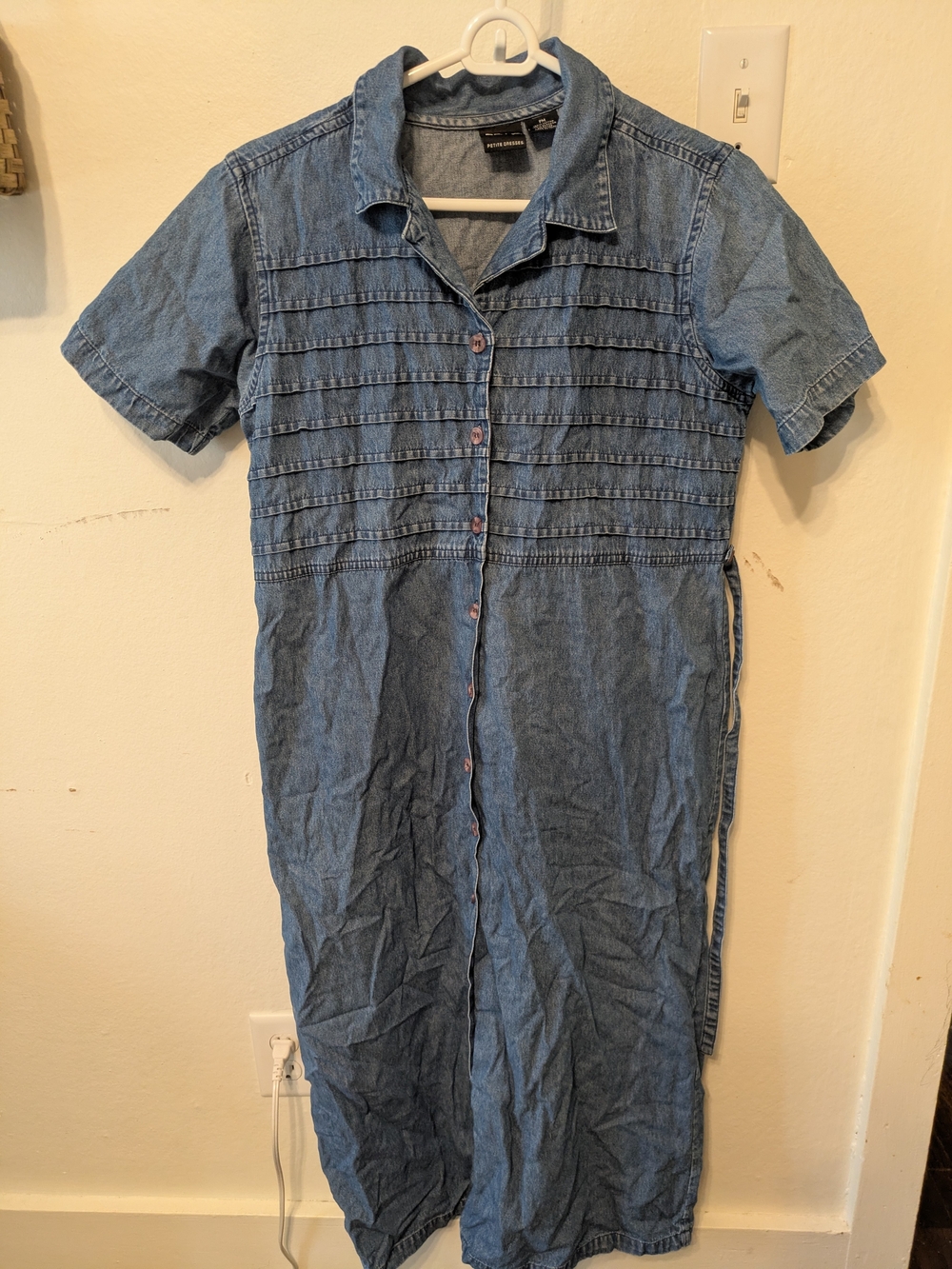 Vintage Denim Midi Shirt Dress
